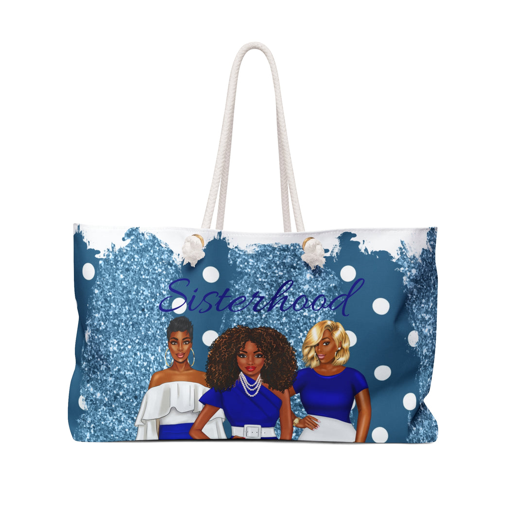 The Sisterhood Blue/White Weekender Bag