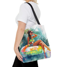 Load image into Gallery viewer, Watercolor Waves- Beach Babes AOP Tote Bag
