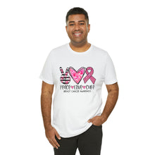 Load image into Gallery viewer, Peace Love Cure Unisex Jersey Short Sleeve Tee
