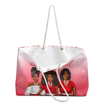 Load image into Gallery viewer, The Sisterhood Red/White Weekender Bag
