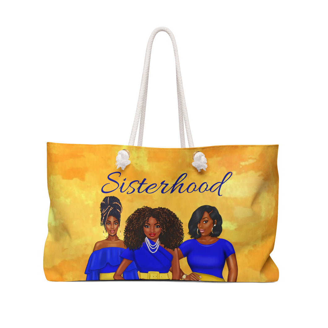 The Sisterhood Blue/Gold Weekender Bag
