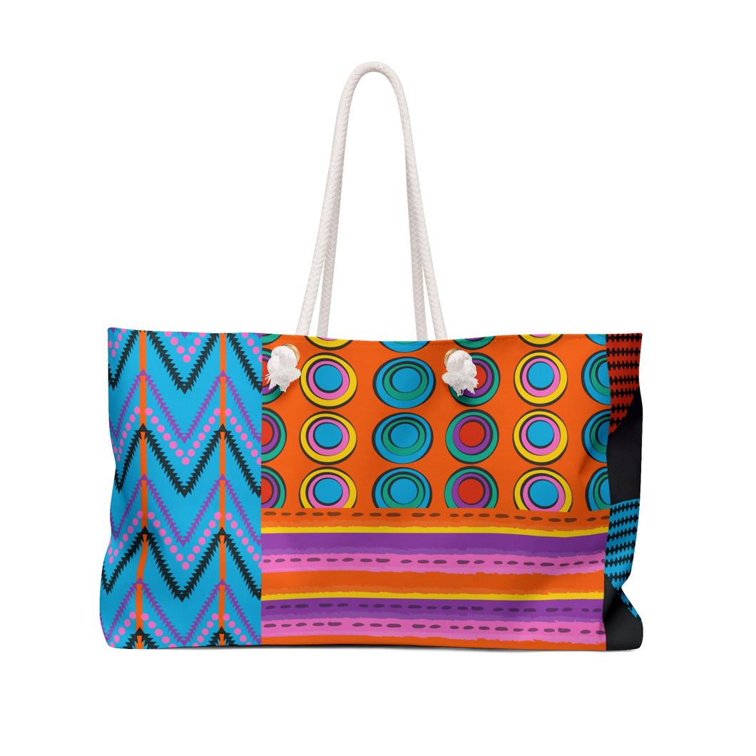 Ankara Baby Blue Weekender Bag