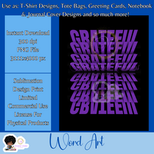 Load image into Gallery viewer, Grateful- Mirrored Text Word Art
