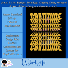 Load image into Gallery viewer, Gratitude- Mirrored Text Word Art
