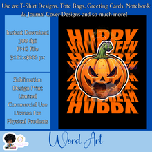Load image into Gallery viewer, Happy Halloween2- Mirrored Text Word Art
