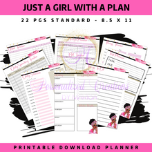 Load image into Gallery viewer, Just A Girl With A Plan- 2024 Undated Printable Planner
