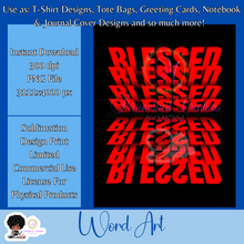 Load image into Gallery viewer, Blessed- Mirrored Text Word Art
