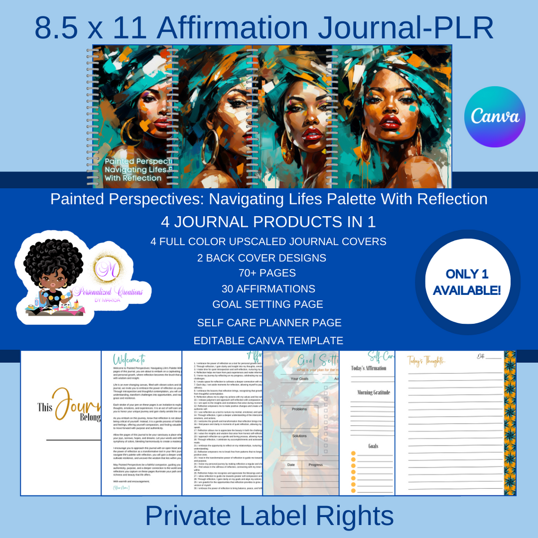Painted Perspectives: Navigating Lifes Palette With Reflection- DFY with a Private Label Rights License