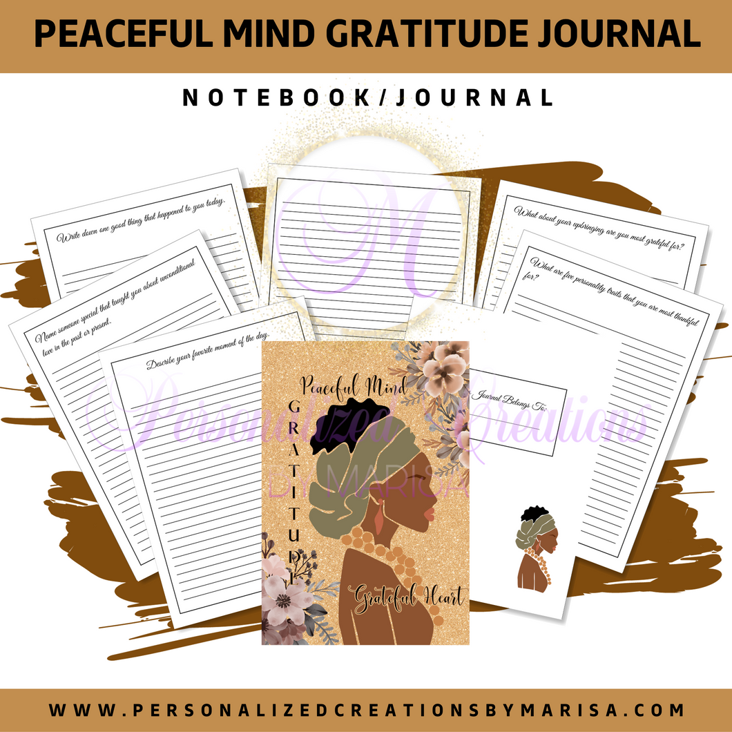 Peaceful Mind Gratitude Notebook/Journal