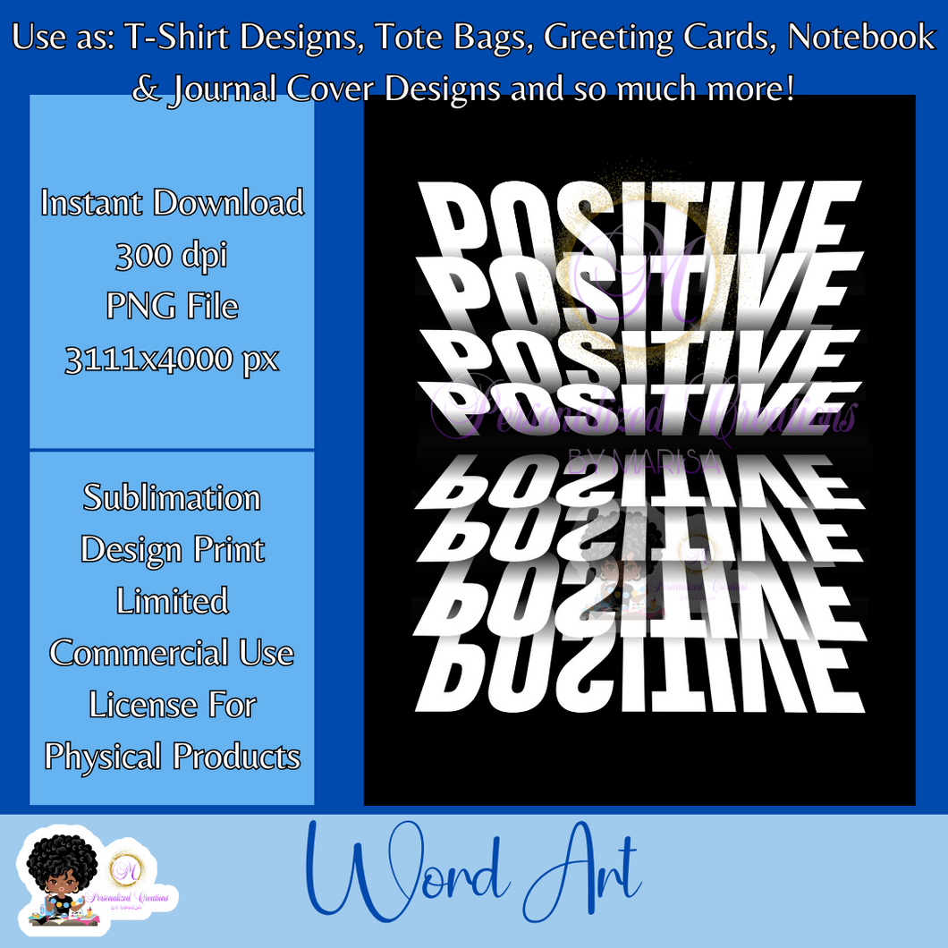 Positive- Mirrored Text Word Art