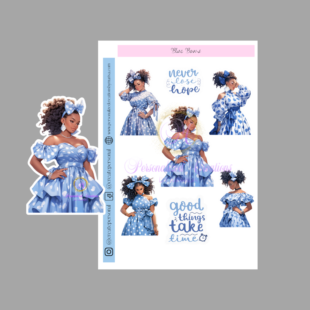 Blue Bows Stickers