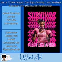 Load image into Gallery viewer, Survivor2- Mirrored Text Word Art
