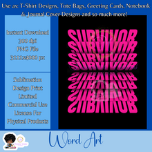 Load image into Gallery viewer, Survivor- Mirrored Text Word Art
