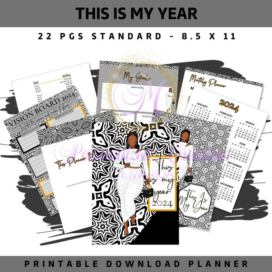This Is My Year- 2024 Undated Printable Planner