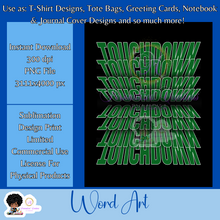 Load image into Gallery viewer, Touchdown- Mirrored Text Word Art
