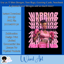 Load image into Gallery viewer, Warrior2 Fight- Mirrored Text Word Art
