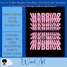 Load image into Gallery viewer, Warrior2- Mirrored Text Word Art
