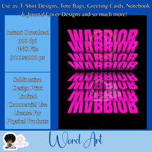 Load image into Gallery viewer, Warrior- Mirrored Text Word Art
