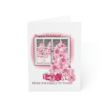 Load image into Gallery viewer, Christmas Pink Folded Greeting Cards (1, 10, 30, and 50pcs)
