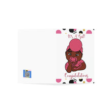 Load image into Gallery viewer, It&#39;s A Girl-Dark Folded Greeting Cards (1, 10, 30, and 50pcs)
