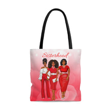 Load image into Gallery viewer, The Sisterhood Red/White AOP Tote Bag
