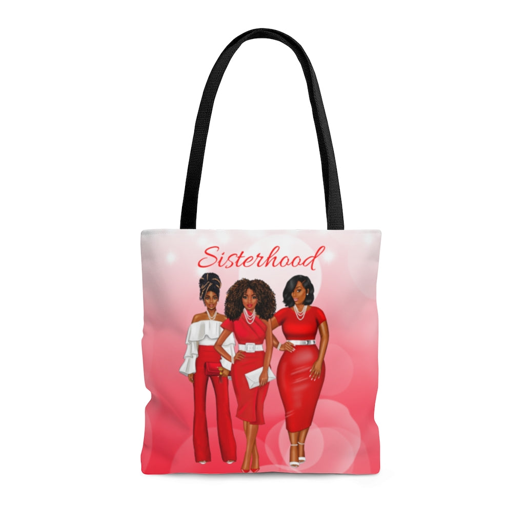 The Sisterhood Red/White AOP Tote Bag