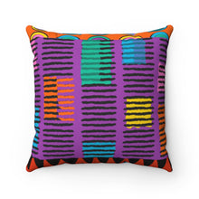 Load image into Gallery viewer, Ankara Purple Spun Polyester Square Pillow
