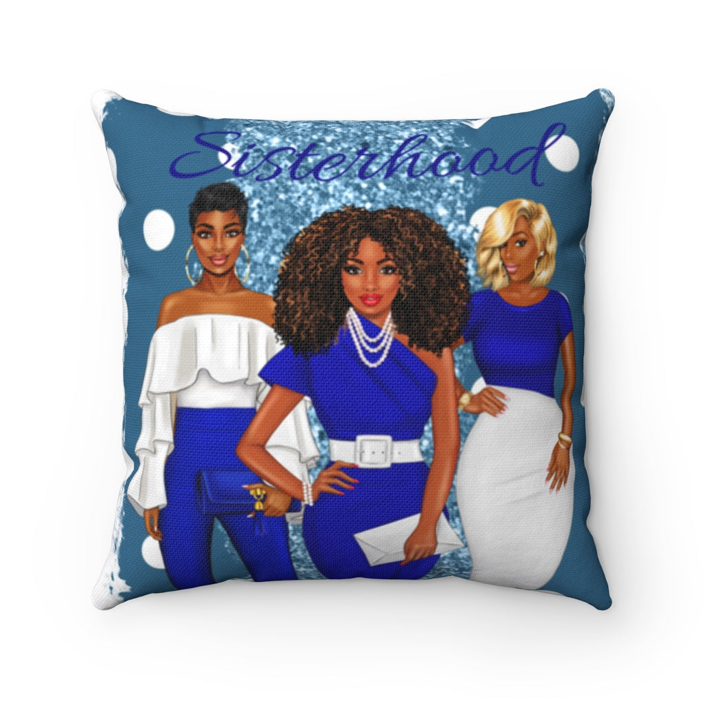 The Sisterhood Blue/White Spun Polyester Square Pillow