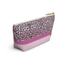 Load image into Gallery viewer, Pink Cheetah Accessory Pouch w T-bottom
