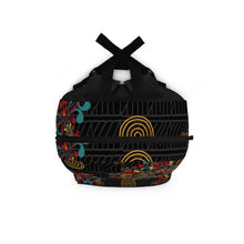 Load image into Gallery viewer, Black Ankara Kente Backpack

