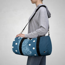 Load image into Gallery viewer, For Her Blue/White Duffel Bag
