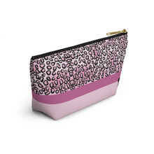 Load image into Gallery viewer, Pink Cheetah Accessory Pouch w T-bottom
