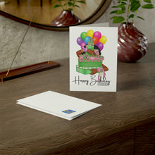 Load image into Gallery viewer, Happy Birthday Soror! - Pink &amp; Green Folded Greeting Cards (1, 10, 30, and 50pcs)
