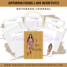 Load image into Gallery viewer, Worthy2 Affirmation Notebook/Journal

