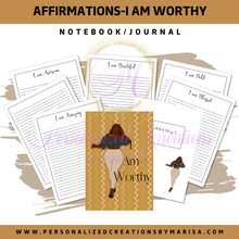 Load image into Gallery viewer, Worthy Affirmation Notebook/Journal
