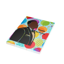 Load image into Gallery viewer, Mens Birthday-Bowtie2 Folded Greeting Cards (1, 10, 30, and 50pcs)
