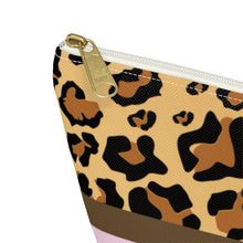 Load image into Gallery viewer, Cheetah Pink Accessory Pouch w T-bottom
