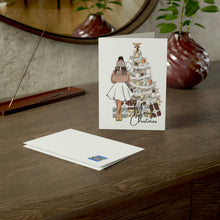 Load image into Gallery viewer, Christmas Brown &amp; Gold Folded Greeting Cards (1, 10, 30, and 50pcs)
