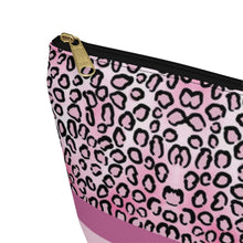 Load image into Gallery viewer, Pink Cheetah Accessory Pouch w T-bottom
