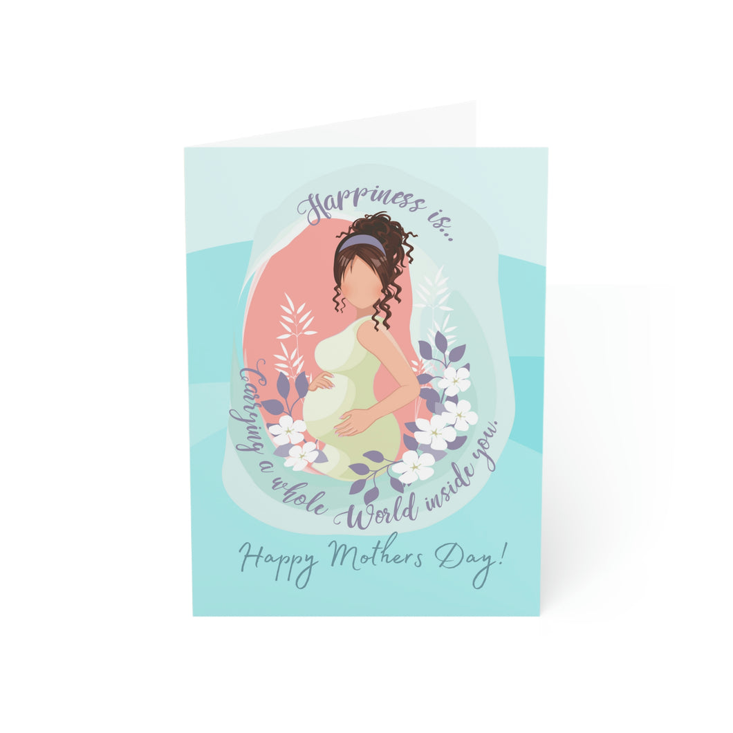 Happy Mothers Day-Happiness Is -Light Folded Greeting Cards (1, 10, 30, and 50pcs)
