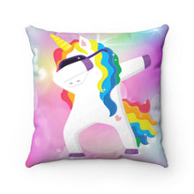 Load image into Gallery viewer, Be A Unicorn Kids Spun Polyester Square Pillow
