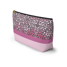 Load image into Gallery viewer, Pink Cheetah Accessory Pouch w T-bottom
