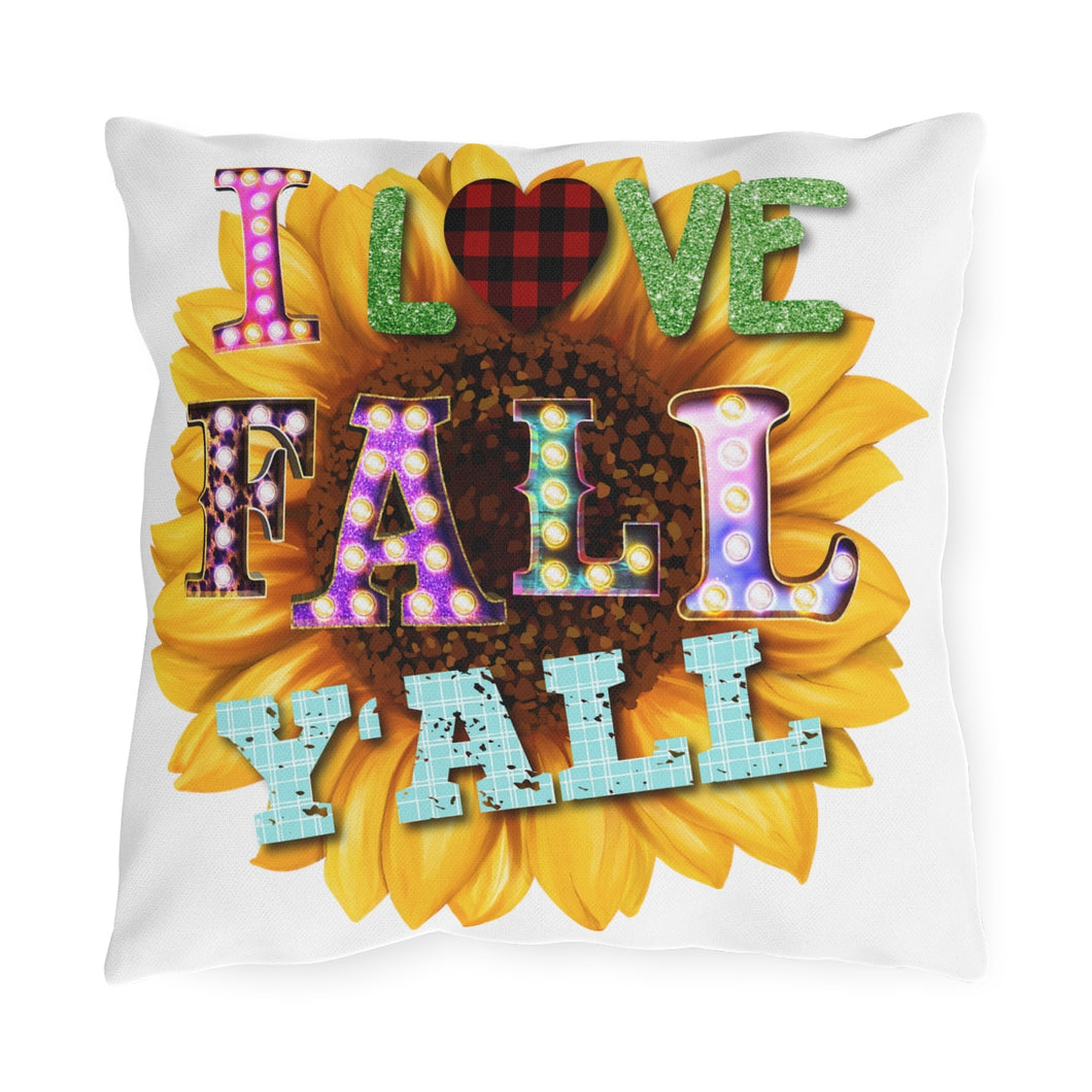 I Love Fall Yall Outdoor Pillows