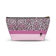 Load image into Gallery viewer, Pink Cheetah Accessory Pouch w T-bottom
