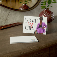 Load image into Gallery viewer, Love Ya Girl-Purple Folded Greeting Cards (1, 10, 30, and 50pcs)

