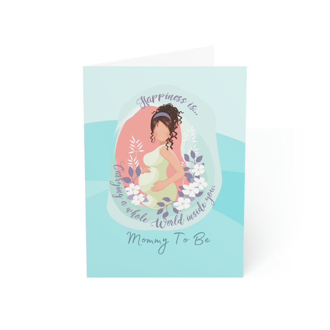 Mommy To Be-Happiness Is -Light Folded Greeting Cards (1, 10, 30, and 50pcs)