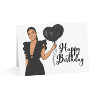 Load image into Gallery viewer, Happy Birthday Card-Black Folded Greeting Cards (1, 10, 30, and 50pcs)
