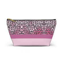 Load image into Gallery viewer, Pink Cheetah Accessory Pouch w T-bottom
