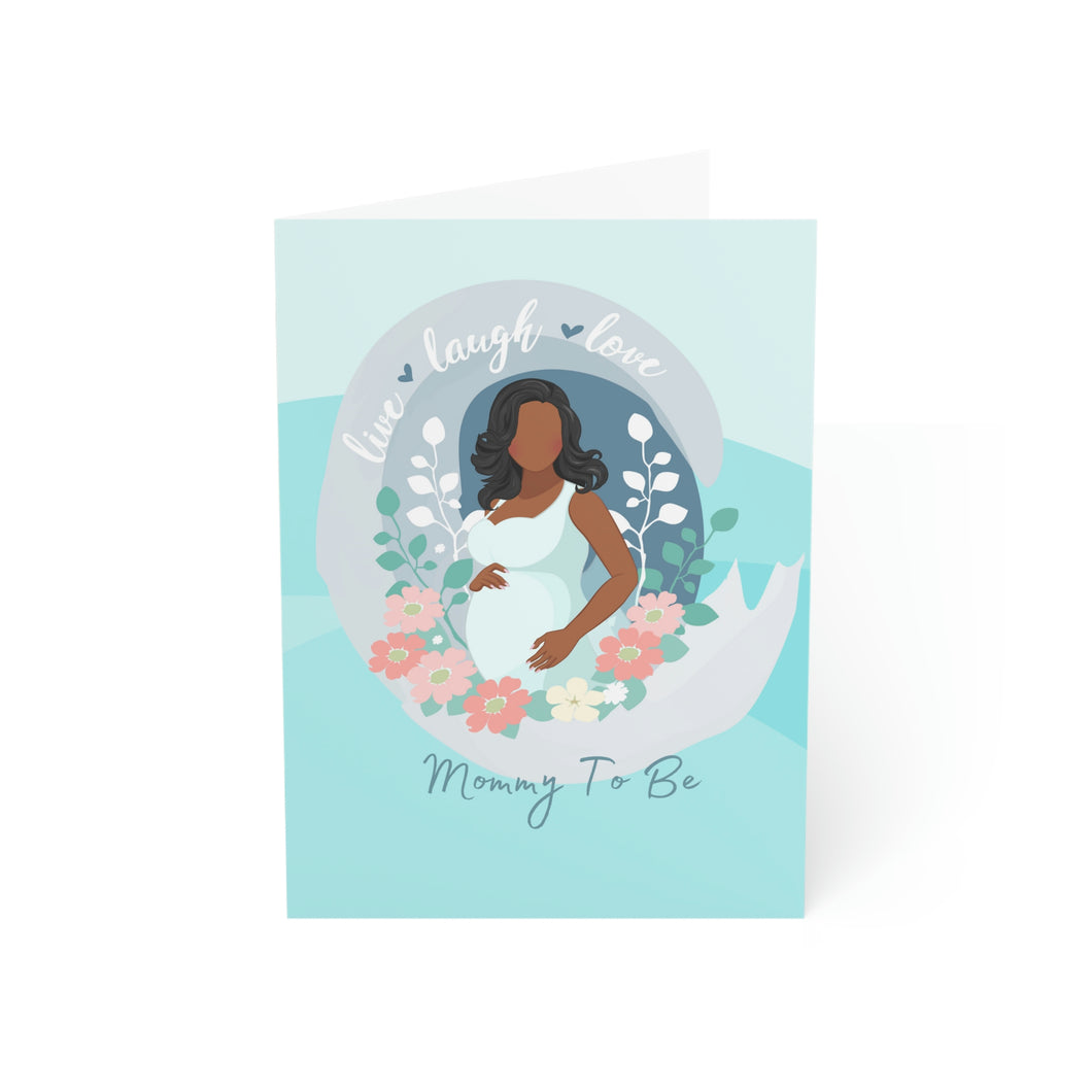 Mommy To Be-Live Laugh Love Folded Greeting Cards (1, 10, 30, and 50pcs)