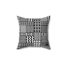 Load image into Gallery viewer, Black White Tribal Spun Polyester Square Pillow
